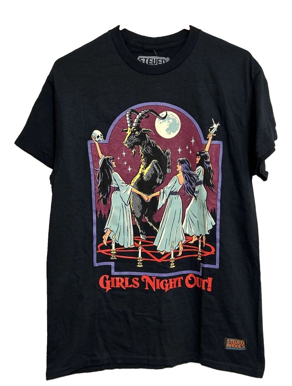 Steven Rhodes 'Girls Night Out' Graphic T-Shirt, Black, Sz M, Twisted Humor, NWT